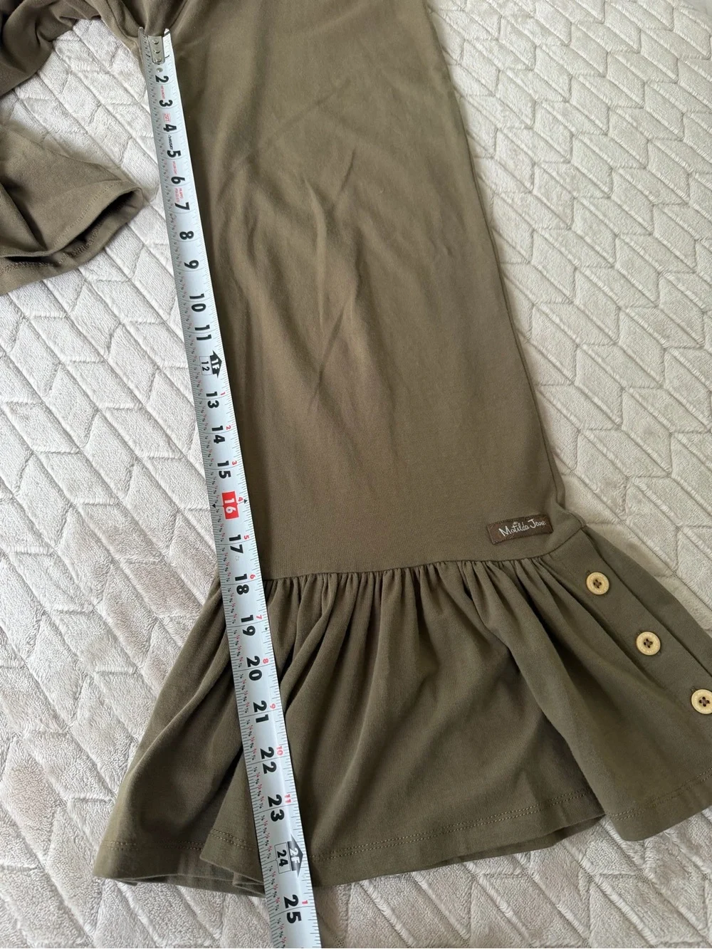 Size Small Matilda Jane Teal Blue and Olive Brown Ruffle Hem Pants